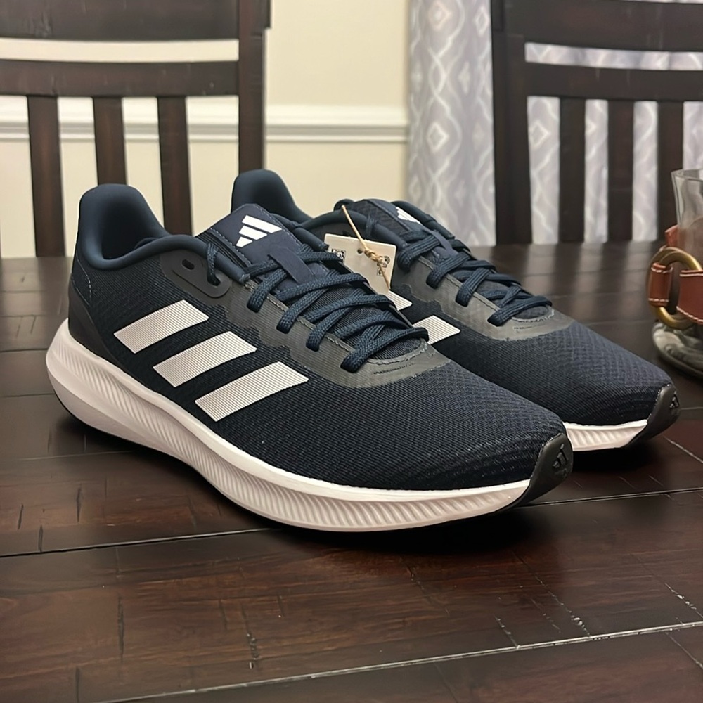 Adidas Blue and White Sneakers Sleek Mesh Design